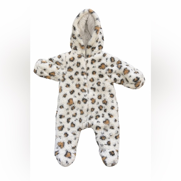 Little Me Other - Little Me Fuzzy 3-6M Leopard Print Footie